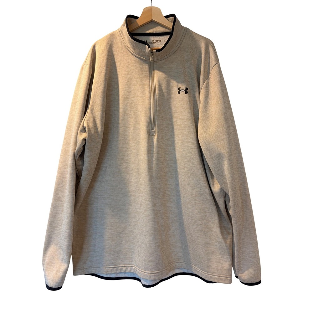 Under Armour Mens Quarter Zip Sweatshirt Pullover Size XXXL Cream Layers Casual